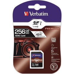 Verbatim Premium SDXC 256GB Class 10 U1 UHS-I