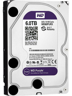 Western Digital Purple 6TB HDD Σκληρός Δίσκος 3.5" Sata 3 5400rpm με 64MB Cache