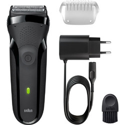Braun 300S Black Ξυριστική Μηχανή Προσώπου Επαναφορτιζόμενη Αδιάβροχη