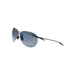 Maui Jim 421-02 Ανδρικά Γυαλιά Ηλίου Ορθογώνια Μεταλλικά Μαύρα με Μαύρο Καθρέπτη Φακό