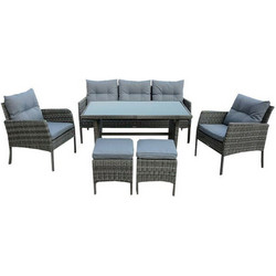 Woodwell California Σετ Τραπεζαρία Κήπου Rattan 4τμχ Μπεζ Ε6755,2