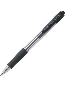 Pilot Super Grip Fine Στυλό Διαρκείας 0.7mm Μαύρο BPGP-10R-FB