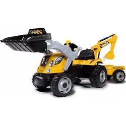 Smoby Builder Max Ποδοκίνητος Παιδικός Εκσκαφέας με Καρότσα Κίτρινος