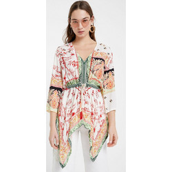 Desigual Mantua Γυναικεία Ζακέτα Μακριά Μπεζ 20SWBW57-1001