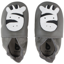 Bobux Soft Sole Zebra Βρεφικά Παντοφλάκια Αγκαλιάς Ανθρακί 1000-008-10