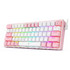 Redragon K617 Fizz Μηχανικό Gaming Πληκτρολόγιο 60% με Custom Red Διακόπτες White Pink