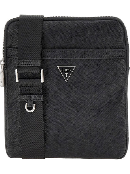 Guess Saffiano Ανδρική Τσάντα Στήθους Μαύρη HMECSAP3123-BLA