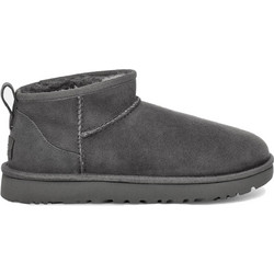 UGG Classic Ultra Mini Γυναικεία Μποτάκια Suede Γκρι με Γούνα 1116109