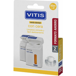 Vitis Waxed Dental Floss Κερωμένο Οδοντικό Νήμα 2x50m