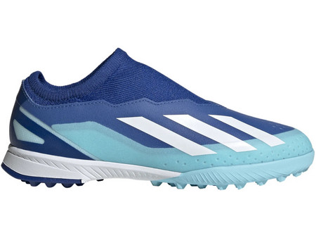 Adidas X Crazyfast.3 Laceless TF IE1500 Παιδικά Ποδοσφαιρικά Παπούτσια με Σχάρα και Καλτσάκι Μπλε Λευκά