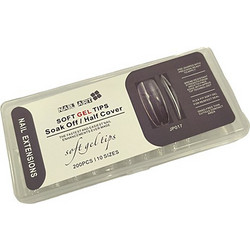 Soft Gel Medium Oval Coffin Tips Νυχιών 240τμχ JP017