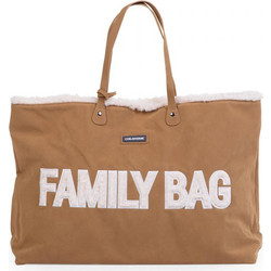 Childhome Family Suede Τσάντα Αλλαξιέρα Μαιευτηρίου Ώμου Μπεζ