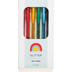Petit Monkey Σετ Στυλό Gel 0.8mm Πολύχρωμο με Glitter 6τμχ