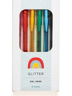 Petit Monkey Σετ Στυλό Gel 0.8mm Πολύχρωμο με Glitter 6τμχ