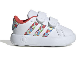 Adidas Grand Court 2.0 Hook Παιδικά Sneakers Λευκά Κόκκινα Πολύχρωμα IG6498