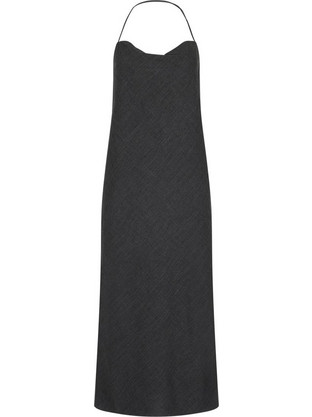 DKNY Midi Καλοκαιρινό Βραδινό Φόρεμα Μαύρο D2A4B7AN-ANE