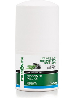 Macrovita Fresh Olive Oil & Aloe Vera Φυσικό Αποσμητικό Roll On 24h Χωρίς Αλουμίνιο 50ml