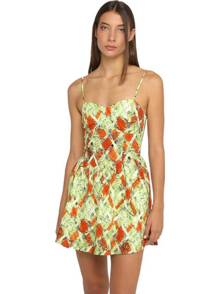 Laagam Austin Mini Καλοκαιρινό Βραδινό Φόρεμα Lime 82KDSSS2402