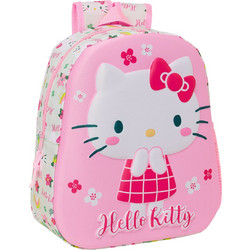 Safta Hello Kitty 3D Σχολική Τσάντα Πλάτης Νηπιαγωγείου Ροζ 622470890
