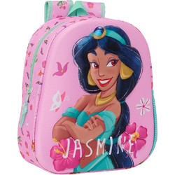 Safta Disney 3D Princess Jasmine Σχολική Τσάντα Πλάτης Νηπιαγωγείου Ροζ 622458890