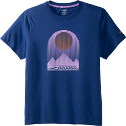 Brooks Distance Short Sleeve 2.0 Ανδρικό Αθλητικό T-Shirt Μπλε 211453-464