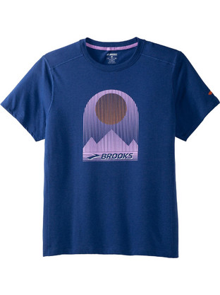 Brooks Distance Short Sleeve 2.0 Ανδρικό Αθλητικό T-Shirt Μπλε 211453-464