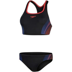 Speedo Placement Αθλητικό Γυναικείο Μαγιό Bikini Set Μαύρο Κόκκινο 8003060-16856