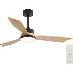 EDM Baltico 33821 Ανεμιστήρας Οροφής 132cm 20W με Φως & Τηλεχειριστήριο Μαύρος Μπεζ