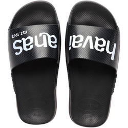 Havaianas Classic Logomania Ανδρικές Παντόφλες Καλοκαιρινές Αντιολισθητικές Μαύρες 4148124-00873