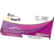 Cure Pharmaceuticals B12 1000μg & Total B 30 Διασπειρόμενα Δισκία