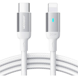 Joyroom Braided LED USB-C to Lightning Cable 1.2m White S-CL020A10