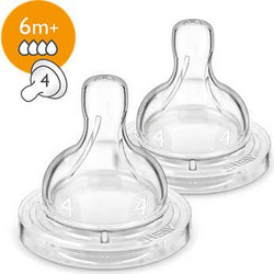 Philips Avent Classic+ SCF634/27 Θηλή Σιλικόνης για Μπιμπερό 6m+ Γρήγορης Ροής 2τμχ