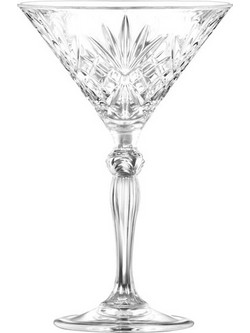 RCR Crystal Ποτήρια Martini Κρυστάλλινα Κολωνάτα Melodia 210ml 6τμχ