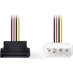 Nedis CCGP73505VA015 Καλώδιο Τροφοδοσίας 4-Pin Molex Male to 15-Pin SATA Female 0.15m Multicolor