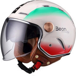Beon B-122 Beige Red Green Κράνος Μηχανής Jet 1000gr