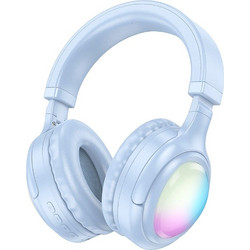Hoco W48 Ασύρματα Bluetooth Ακουστικά Over Ear Γαλάζια