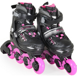 Byox Dazzle Inline Αυξομειούμενα Rollers Παιδικά Μαύρα Ροζ