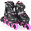Byox Dazzle Inline Αυξομειούμενα Rollers Παιδικά Μαύρα Ροζ
