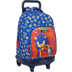 Safta Sonic Prime Σχολική Τσάντα Τρόλεϊ Δημοτικού Μπλε Κόκκινη 612495918