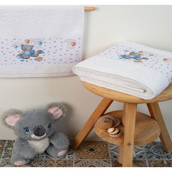 Dimcol Studying Bear 38 Σετ Βρεφικές Πετσέτες 2τμχ 400gr/m²