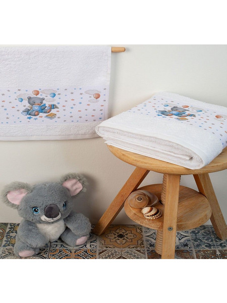 Dimcol Studying Bear 38 Σετ Βρεφικές Πετσέτες 2τμχ 400gr/m²