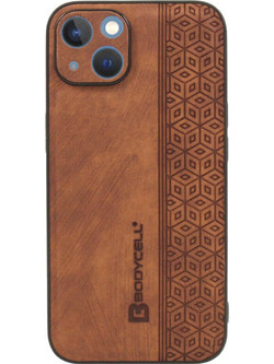 Bodycell Pattern Leather Back Cover Brown (iPhone 13)