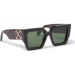 Off White OERI128 6055 Γυναικεία Γυαλιά Ηλίου Τετράγωνα Ταρταρούγα με Πράσινο Φακό