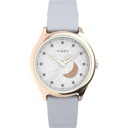 Timex Dress Celestial Γυναικείο Ρολόι με Γκρι Δερμάτινο Λουράκι TW2V49400