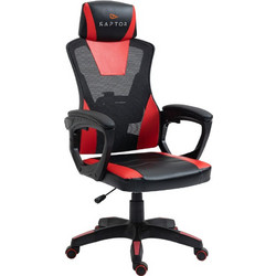 PoliHome Raptor Ace Καρέκλα Gaming Mesh Μαύρη Κόκκινη 162767549