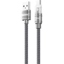 Remax RC-C128 Braided USB-A to USB-C 100W 1m Silver 8859548889699