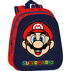 Safta 3D Super Mario Σχολική Τσάντα Πλάτης Νηπιαγωγείου Navy Μπλε 622477890