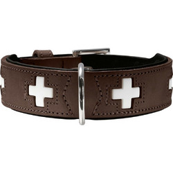 Hunter Swiss Δερμάτινο Κολάρο Σκύλου Καφέ 30-34.5cm
