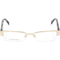 Alexander McQueen AMQ4159 R2E Σκελετός Γυαλιών Οράσεως Κοκάλινος Μεταλλικός Χρυσός Μαύρος