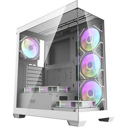 Darkflash DS900 & Fans White Gaming Midi Tower Κουτί Υπολογιστή με Πλαϊνό Παράθυρο